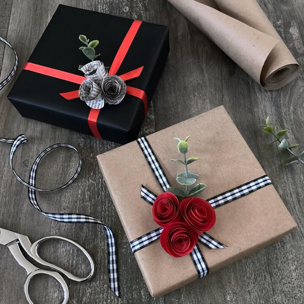 Rolled Roses Gift Wrapping