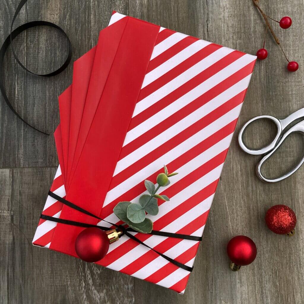 Fan Pleats Gift Wrapping (Reversible Paper)