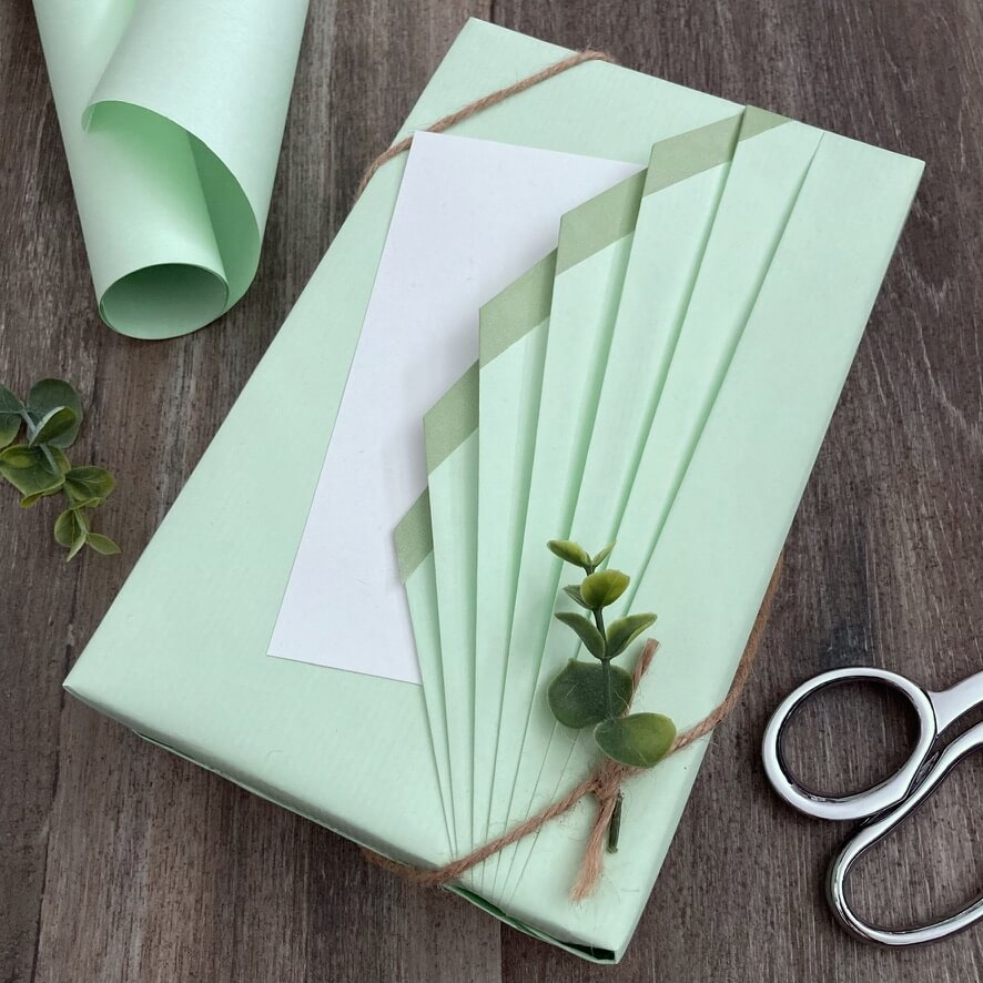 Fan Pleats With Washi Tape Gift Wrapping