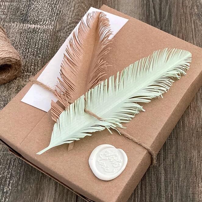 Paper Feathers Gift Wrapping