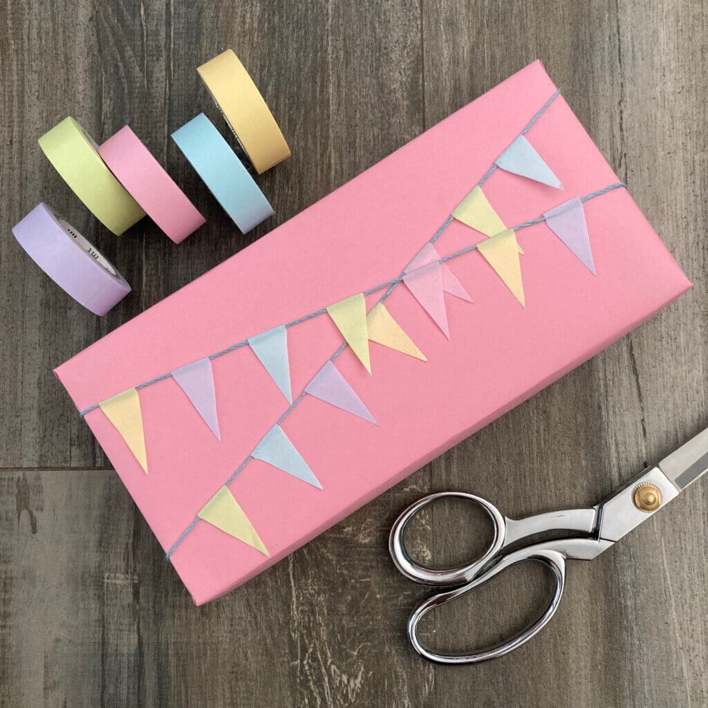 Washi Tape Bunting Gift Wrapping